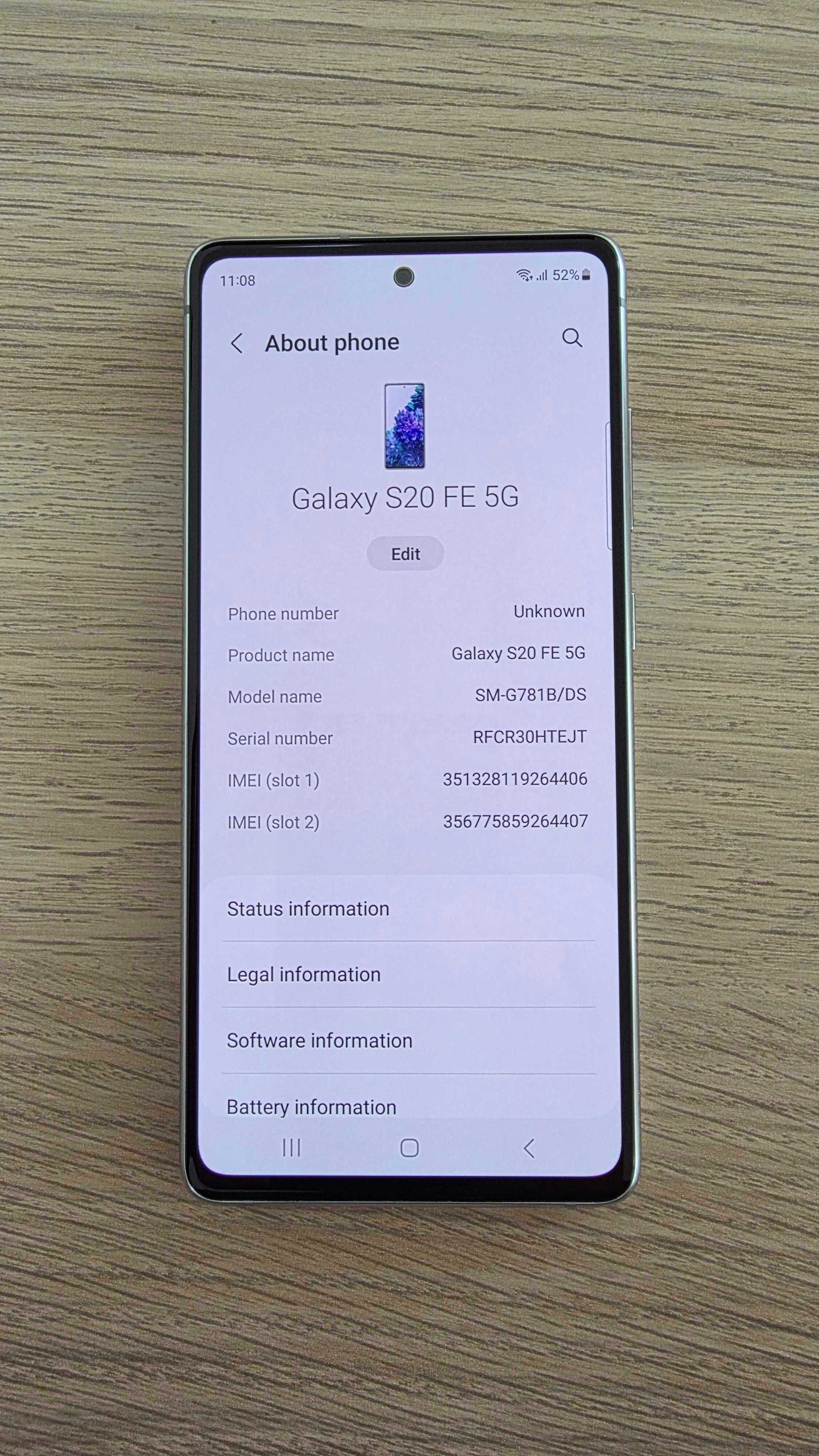 Samsung S20 FE 5G White 128GB