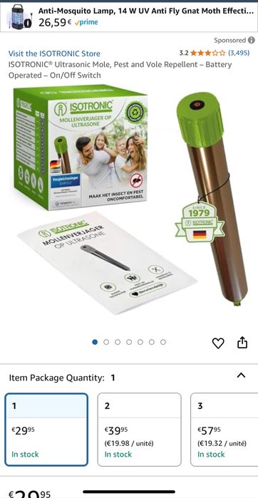 Ултразвуков уред срещу къртици, сляпо куче, мишки и змии