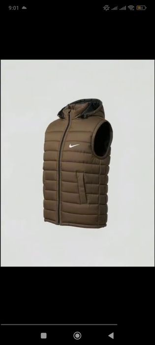 Erkaklar uchun kuz-qish jiletka - yengsiz, kapyushonli, zamonaviy diza