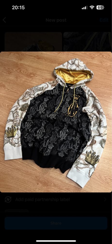 Christian Audigier ed hardy zip up y2k hauriu