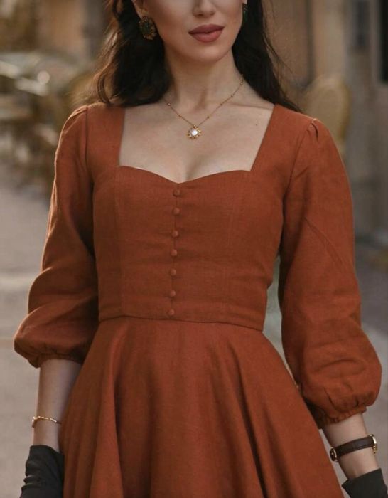 Rochie portocalie midi 36