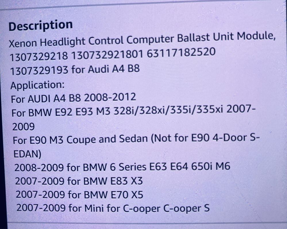 Vand headlight control , Audi , VW , BMW