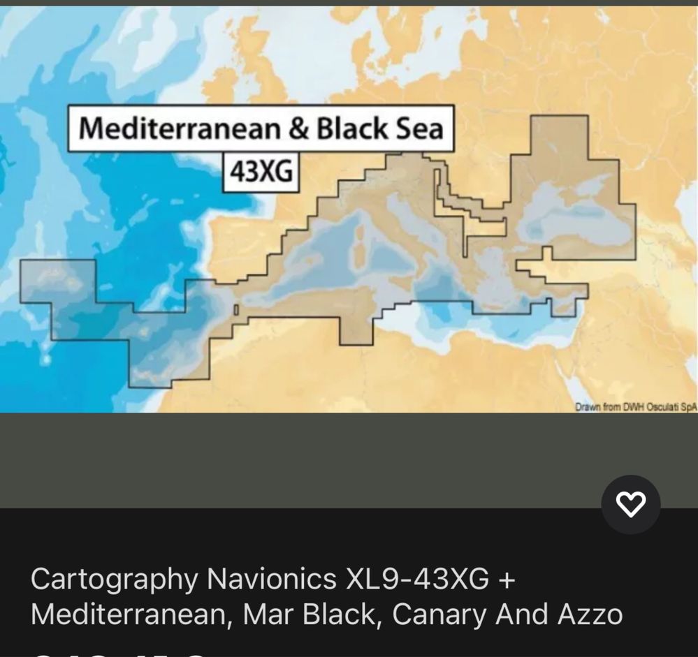 Navionics XL9-43XG +Черно море, Егейско, Адриатическо и Средиземно Мор