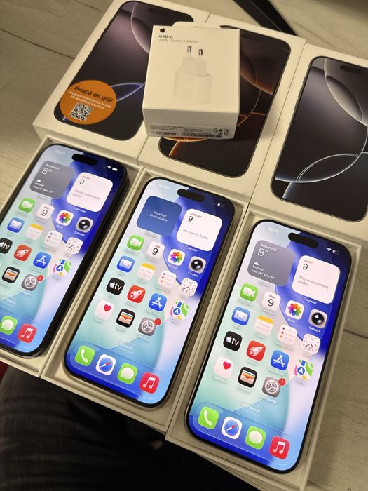 Iphone 16 Pro 256 Si 128Gb Ca Noi la Cutie 100% bateri