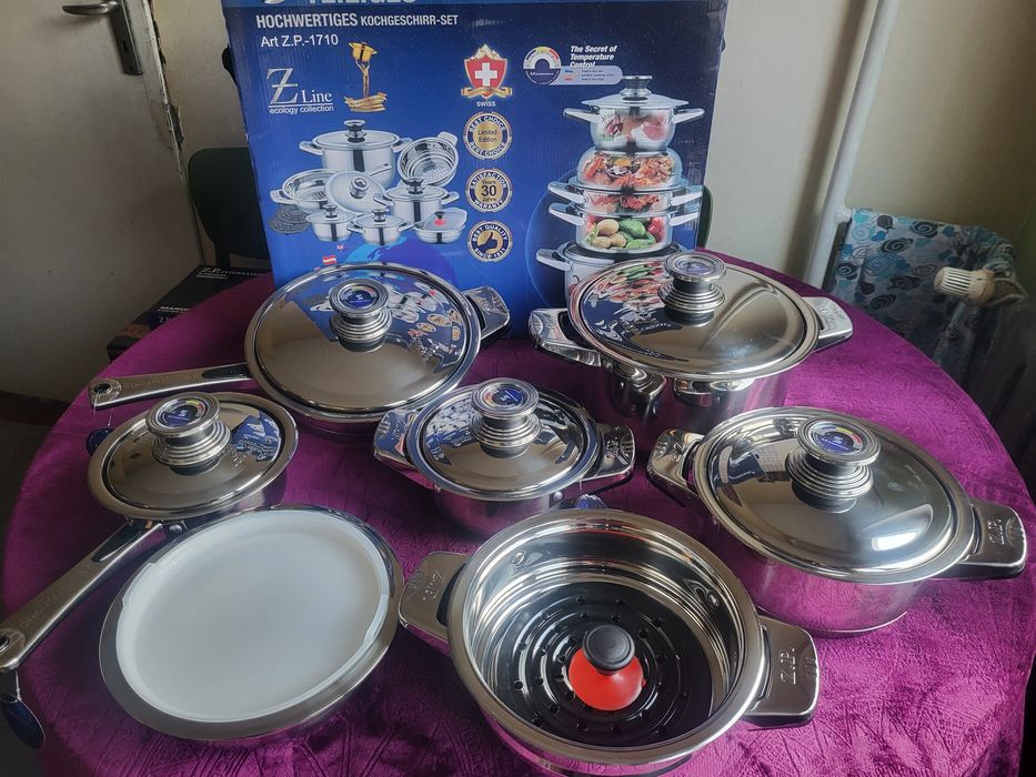 Продавам комплект за готвене - тенджери, тигани, гивгир