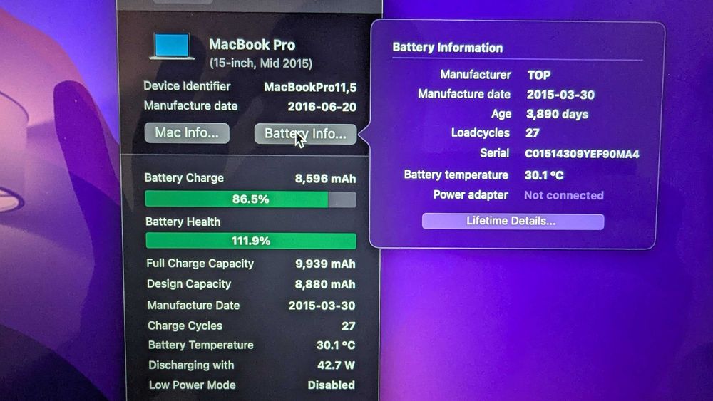 Macbook Pro 15 Retina A1398 (2015), 2.5Ghz, 16G, Radeon R9 M370X