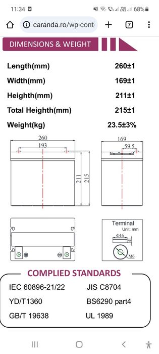 Acumulatori 12V de 80Ah
Acumulatorii nu au fost descă