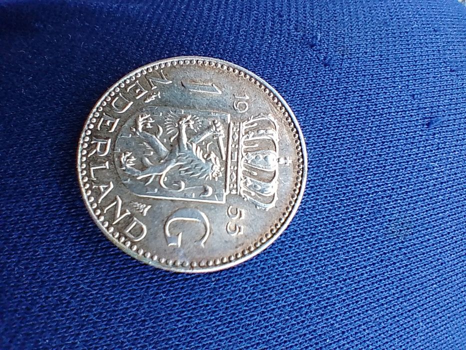 Сребърна монета 1955 1гулден