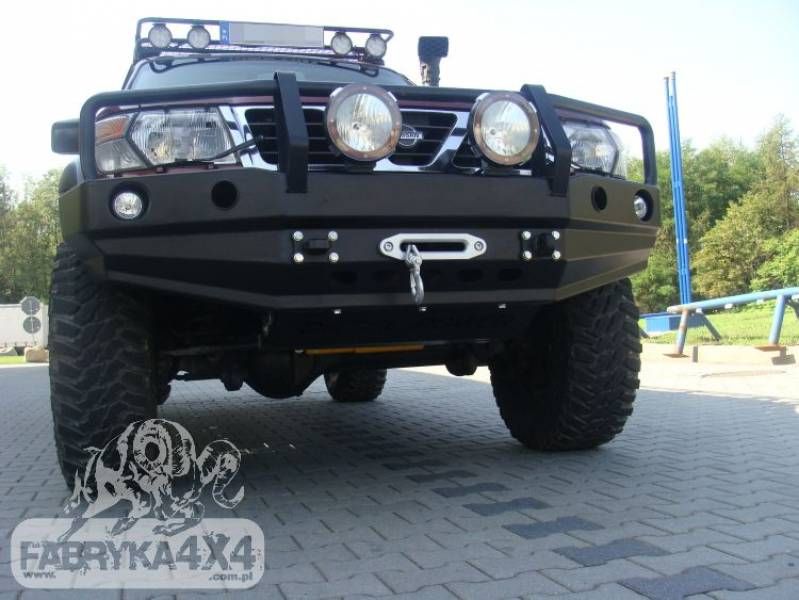 Bara fata Nissan Patrol Y61 Otel cu suport de troliu cu/fara Bullbar