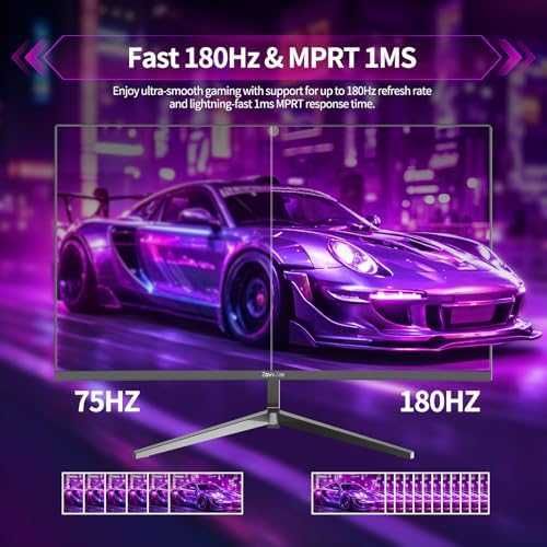 Нов 24" извит гейминг монитор 180Hz FHD 1ms FreeSync ултратънка рамка