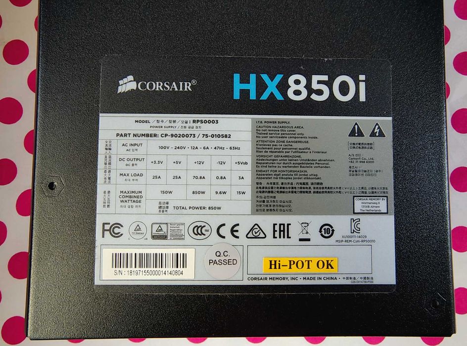 Sursa PC Corsair HXi Series HX850i, 850W Platinum.