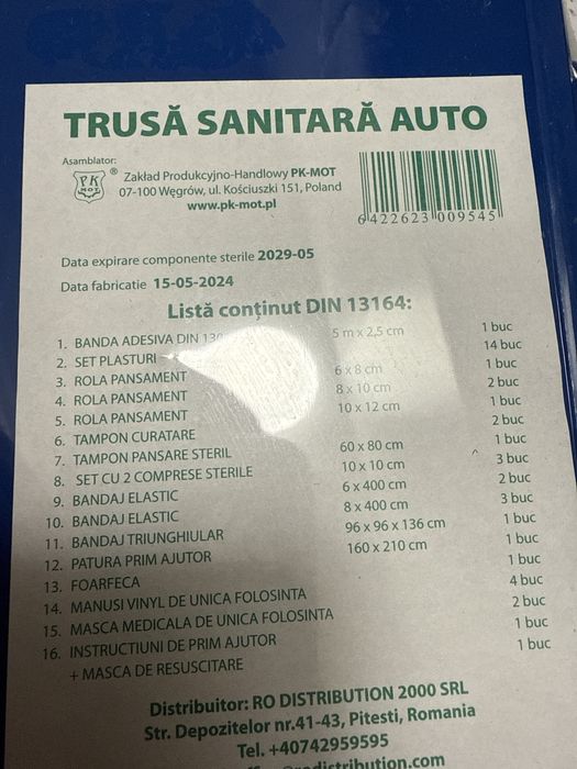 Vand trusa sanitara auto