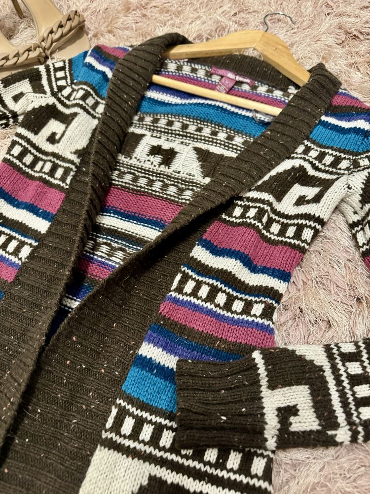 Cardigan tricotat colorat mărimea M Epic Threads
