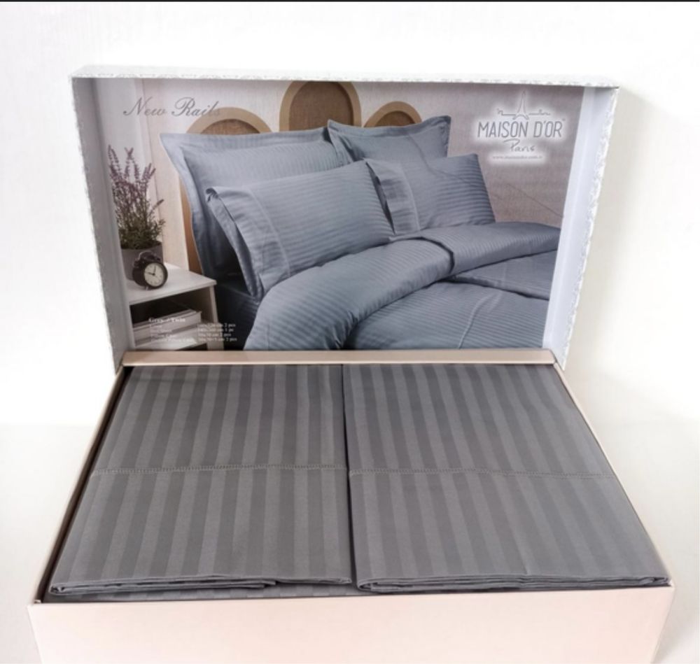Комплект постельного белья Maison D'or New Rails Grey сатин