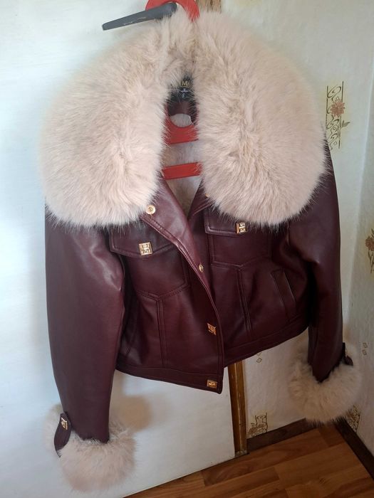 Зимно, кожено яке - бордо
