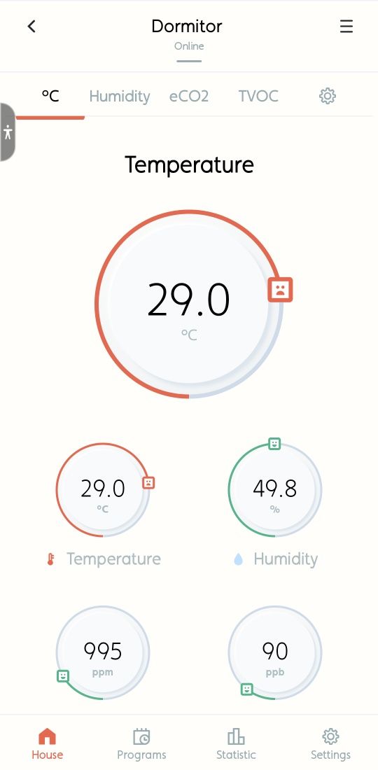 Senzor calitate aer temperatura CO2 TVOC Mill