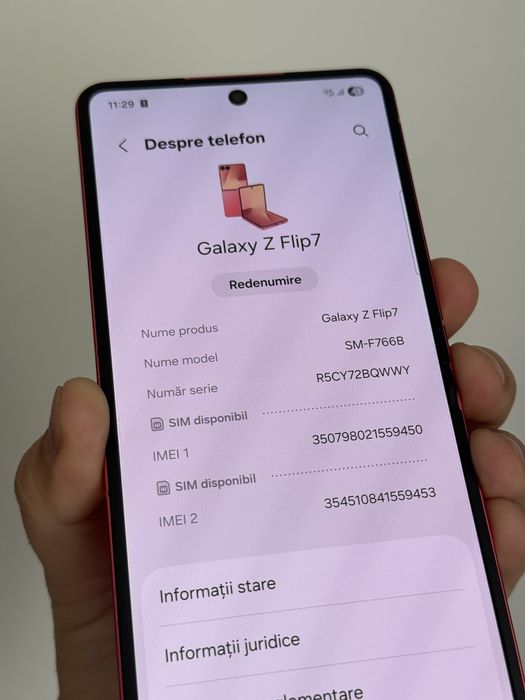 Samsung Galaxy Z Flip7, 12GB RAM, 256GB, 5G, Coralred Fullbox NOU