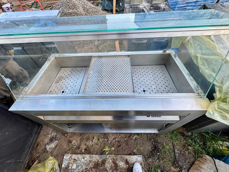 Masa calda , belmarin cu masa inox si spatii depozitare