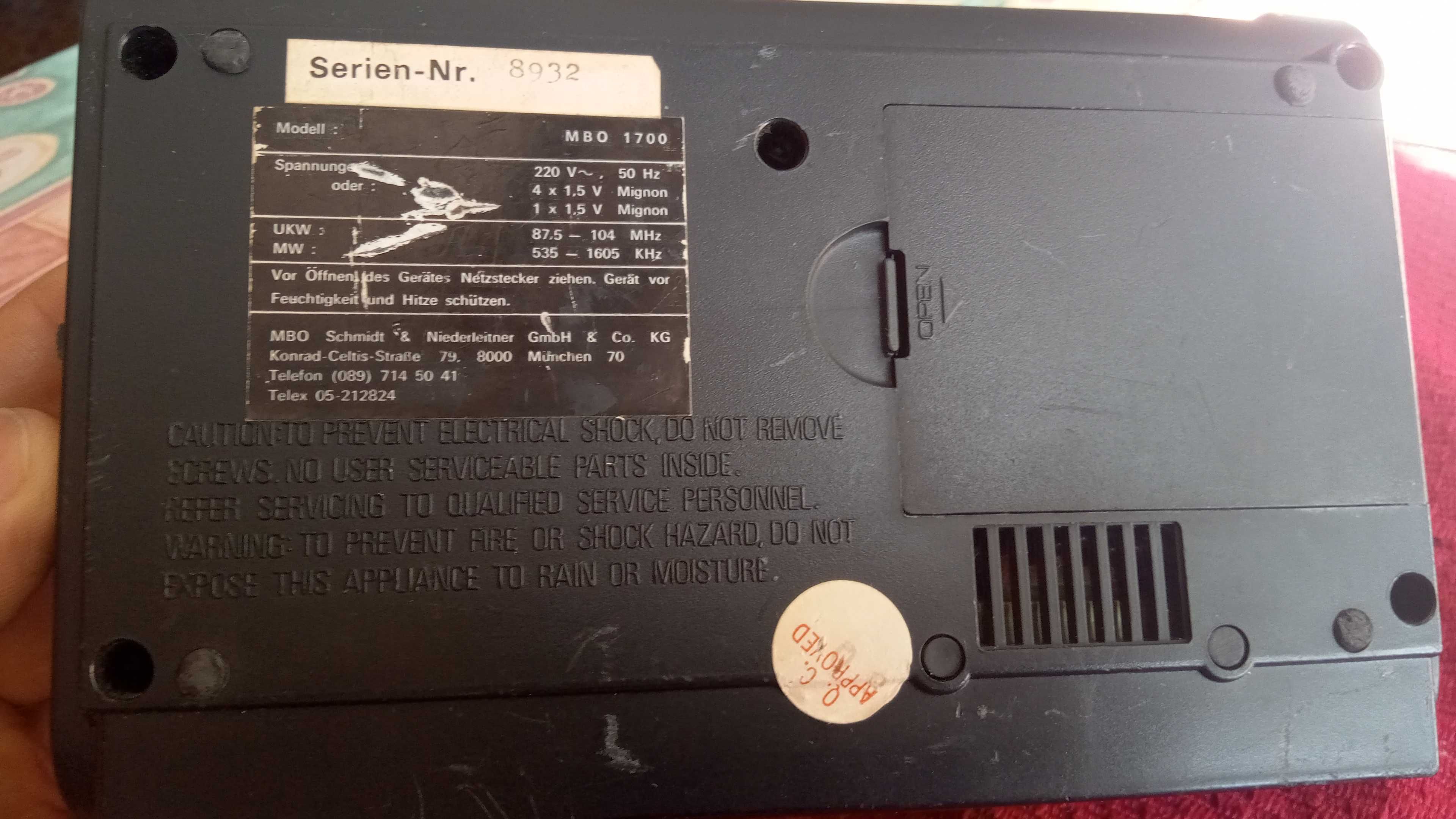 Radio cu ceas Analogic Clasic Made in Germany anii '70s