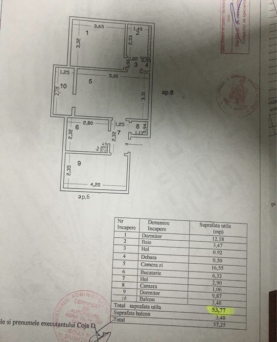Vand apartamet 3 camere în Tiglina 1