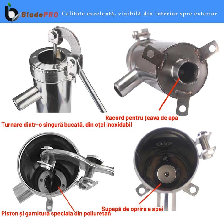 Pompa de apa manuala din inox BladePRO®, kit cu 2 garnituri de rezerva