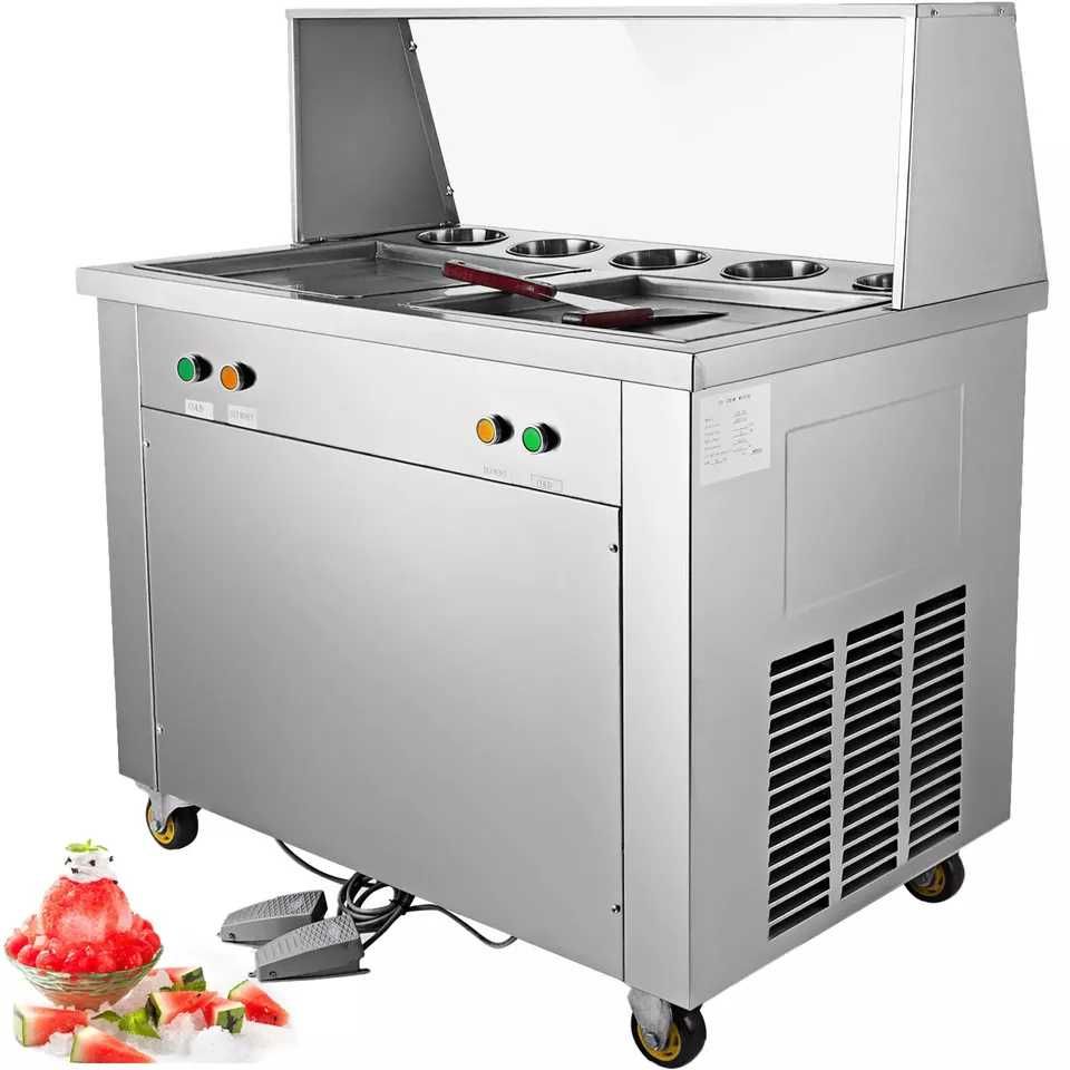 НОВА ПРОФЕСИОНАЛНА Машина за Тайландски сладодолед 2 плочи 380X380