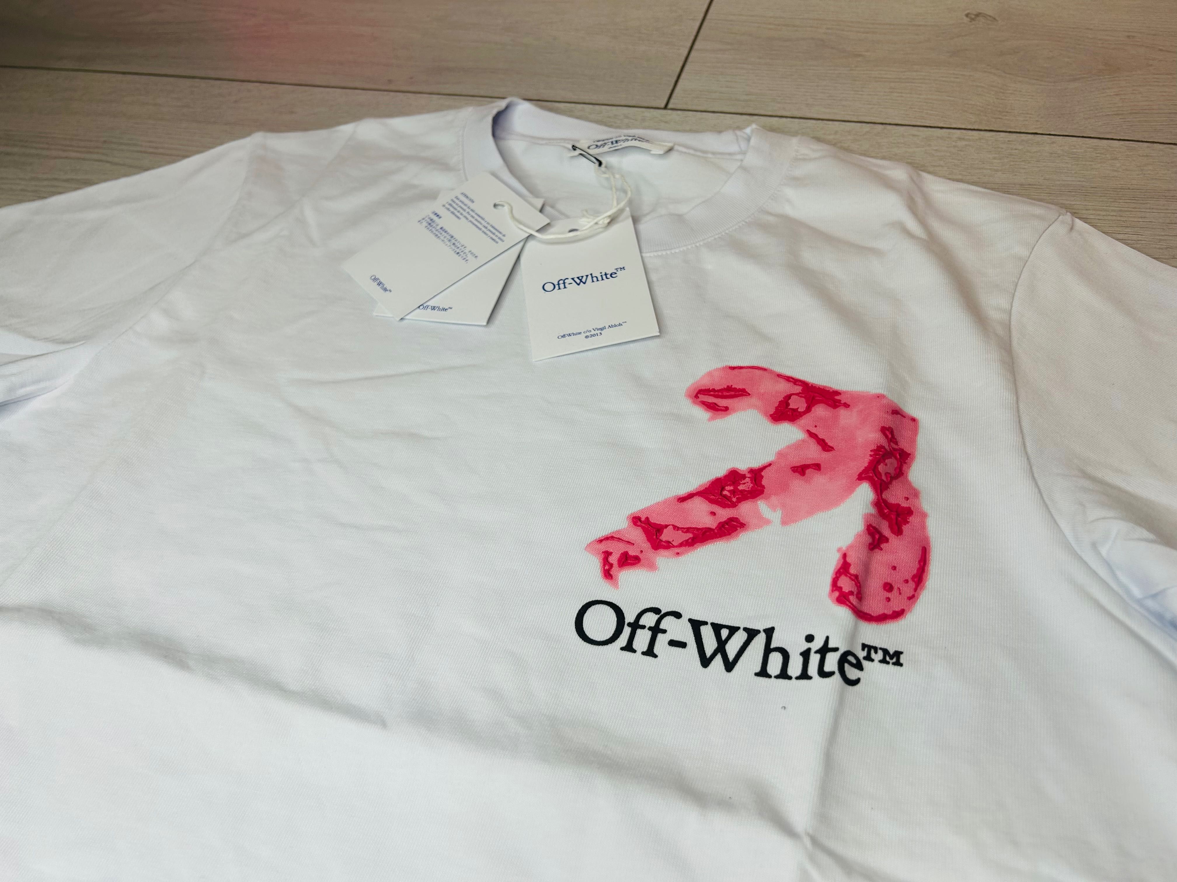 Tricou off white manual print pink new collection 2025