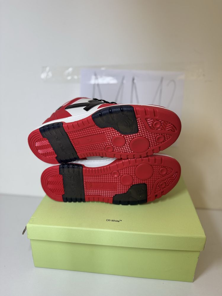 Adidasi Off-White Out Of Office Lace-Up Sneakers Black white red