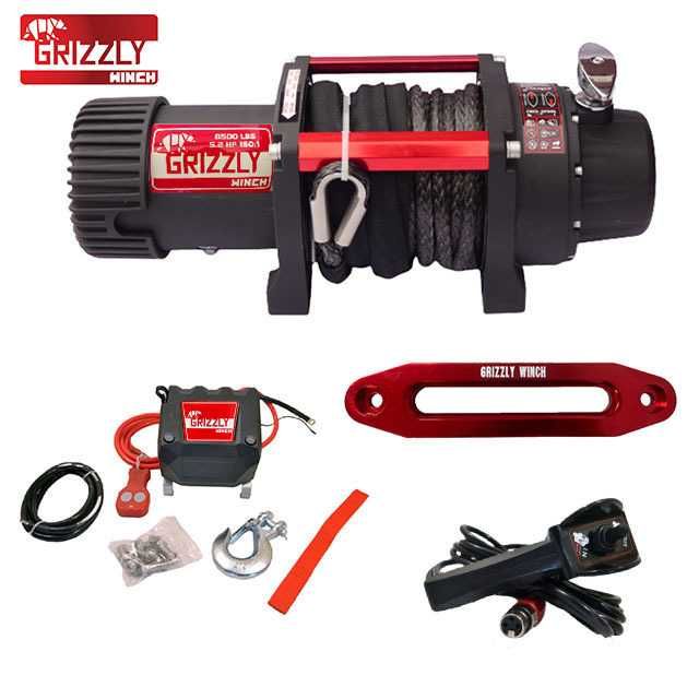 Troliu electric Grizzly Winch 8500LBS (3855KG) cablu sintetic