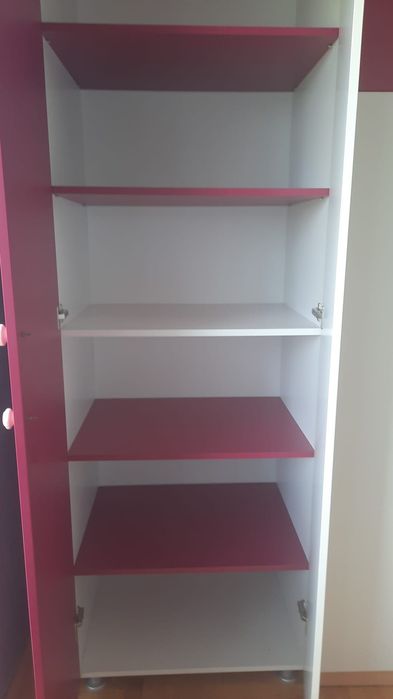oferta dulap depozitare colorat alb roz magenta pt camera copilului