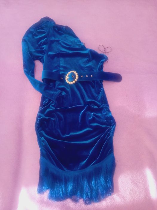 Rochie albastra catifea