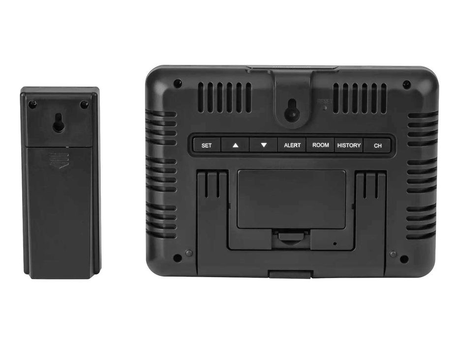 Stație meteo INTERIOR EXTERIOR cu ceas, alarma si higrometru, NOUA