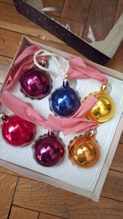 Стари коледни копки стъклени