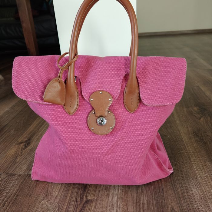 Geanta Ralph Lauren piele cu textil