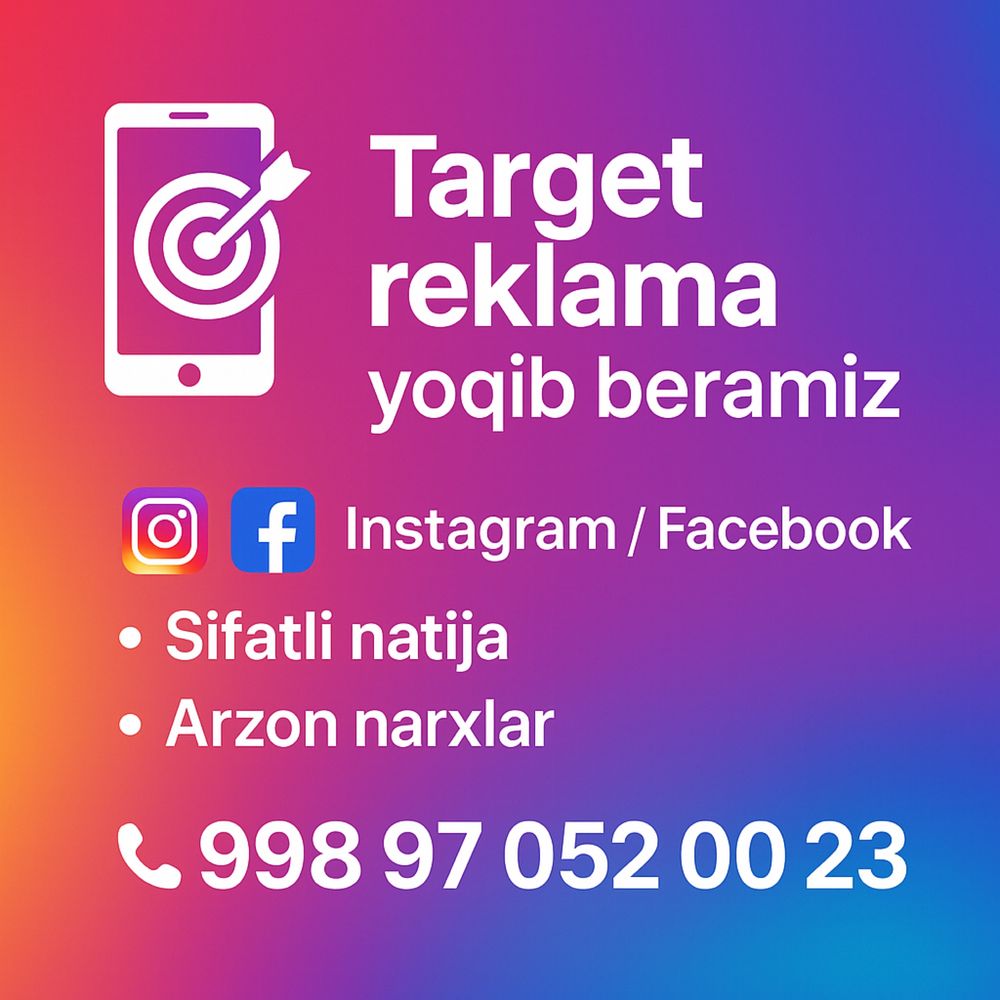 Instagram/Facebook uchun target reklama
