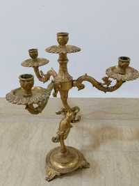 Set sfeșnice antice in stilul Art-Deco din bronz masiv piese cu o lucr