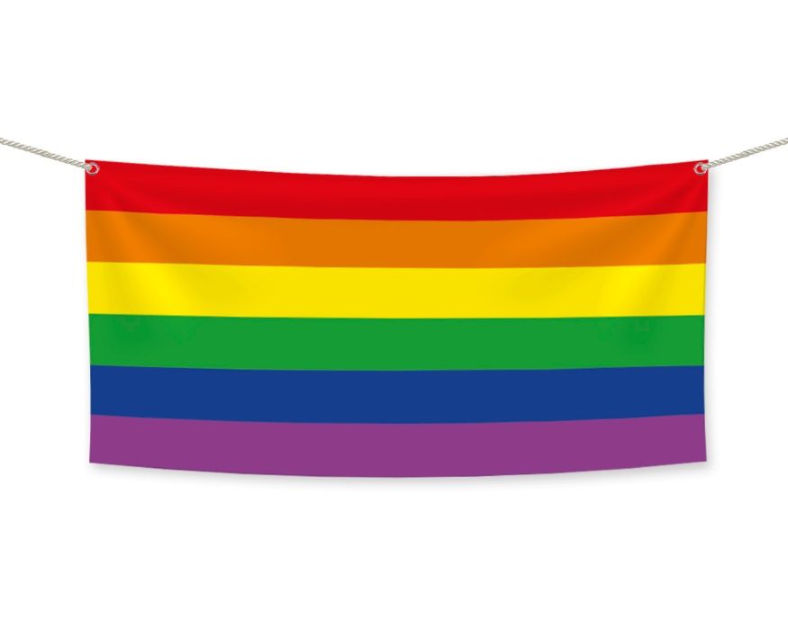 ЗНАМЕ ПРАЙД LGBT, флаг LGBT в цветовете на дъга, качествена изработка