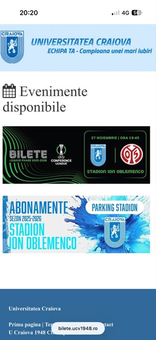 Bilete Universitatea Craiova