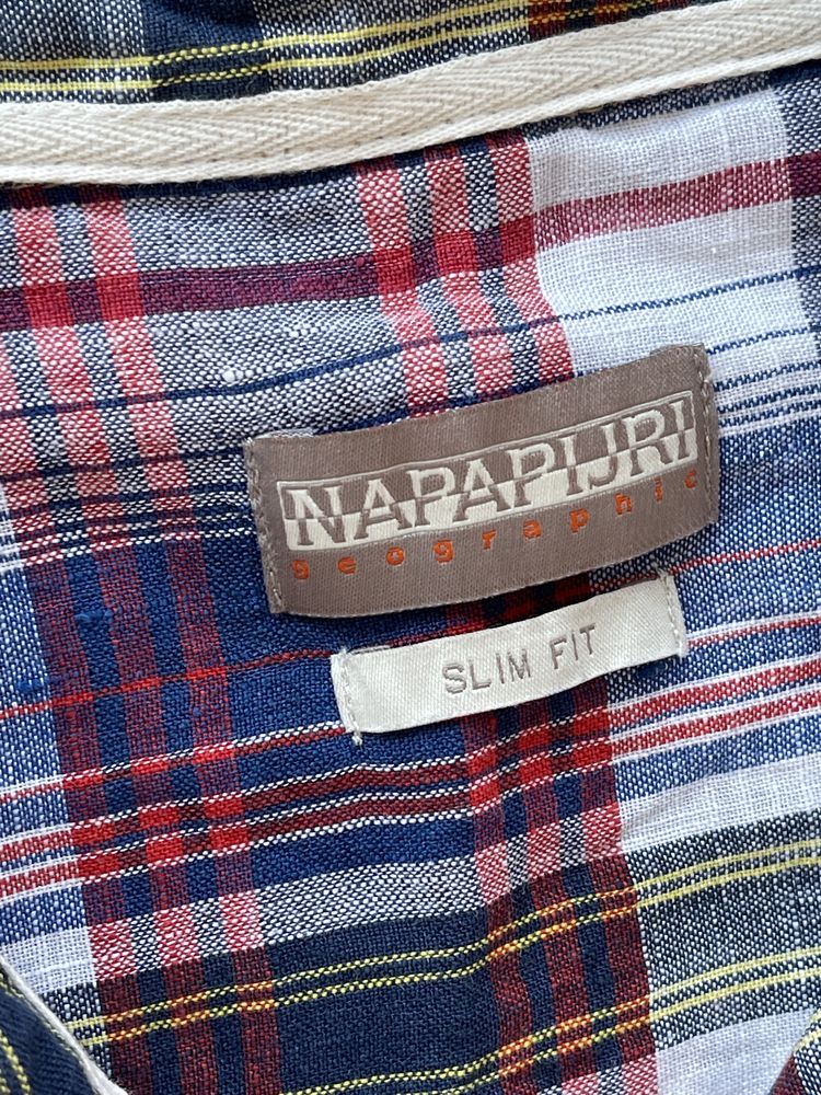 Camasa NAPAPIJRI Slim de In Maneca Scurta Carouri Barbati | Marime XL