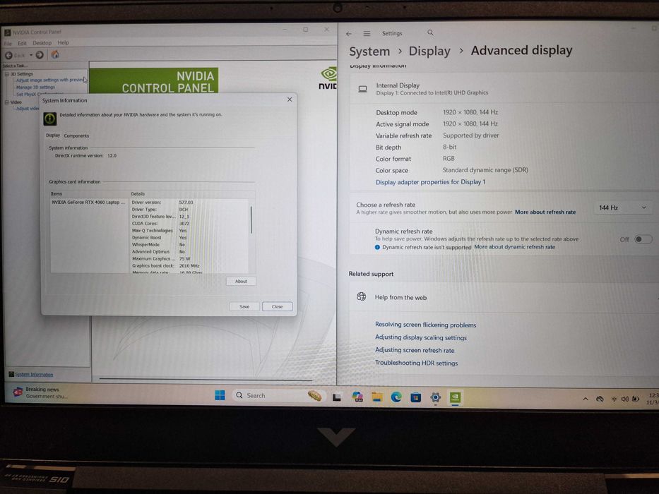 Laptop HP Victus 15, i7-13620H, Nvidia RTX4060 8GB, 32GB RAM, SSD 2TB