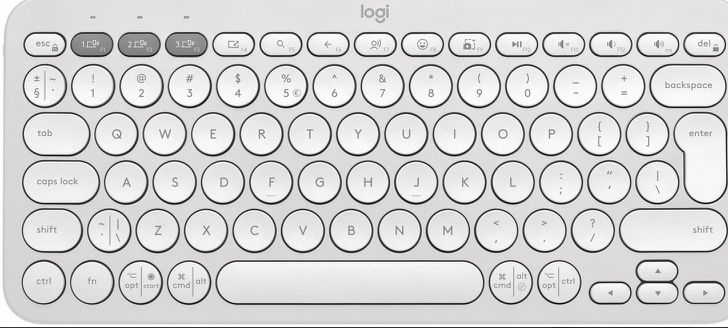 Клавиатура Logitech - Pebble Keys 2 K380s, безжична, US Layout, White