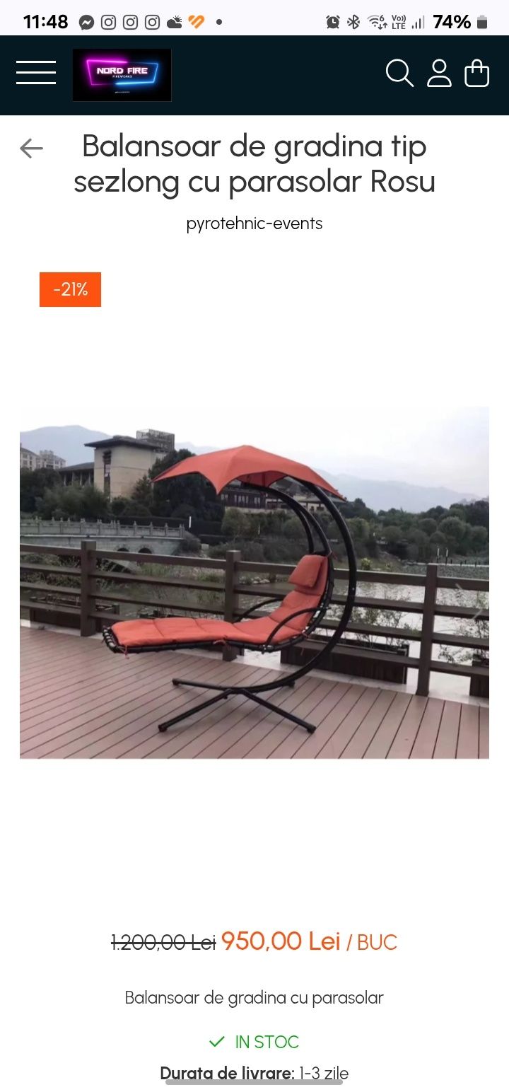 Balansoar tip sezlong