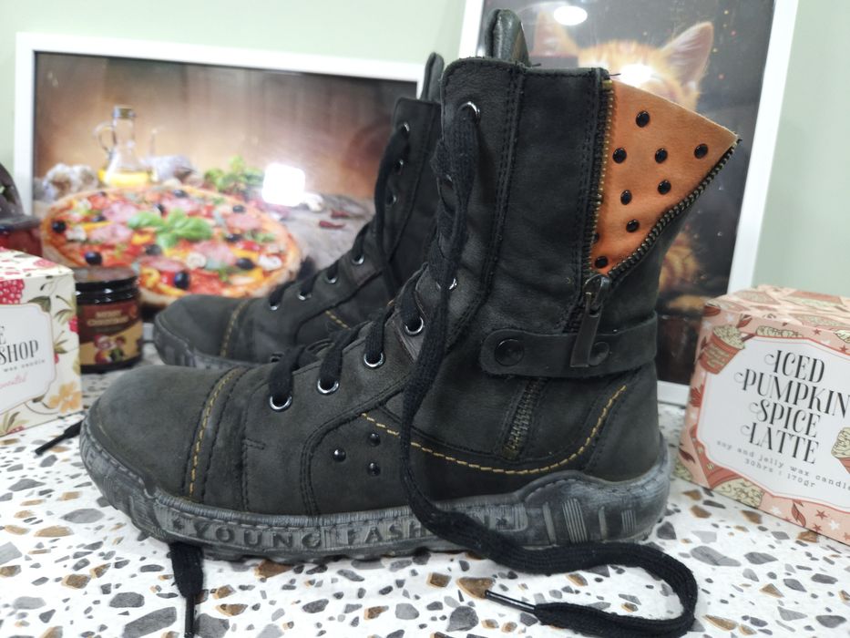 Топли боти естествена кожа N38