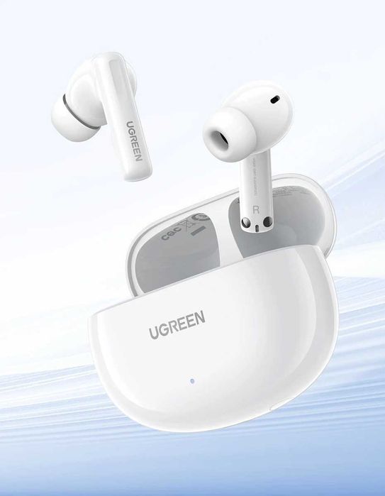 Безжични слушалки Ugreen - WS200 HiTune T6, TWS, ANC, бели