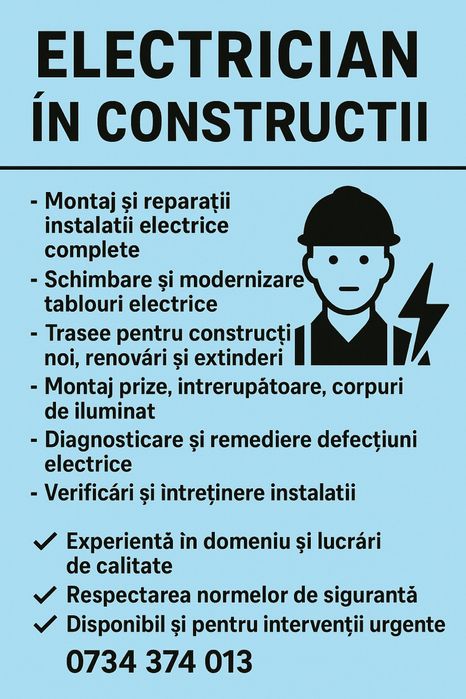 Electrician in constructii