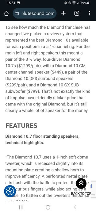 Wharfedale Diamond 10.CM , 90 dB / 1 W / 1 m , proveniență Anglia.