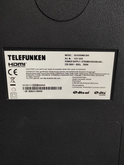 Смарт Телевизор TELEFUNKEN 65 инча Ultra HD 4K