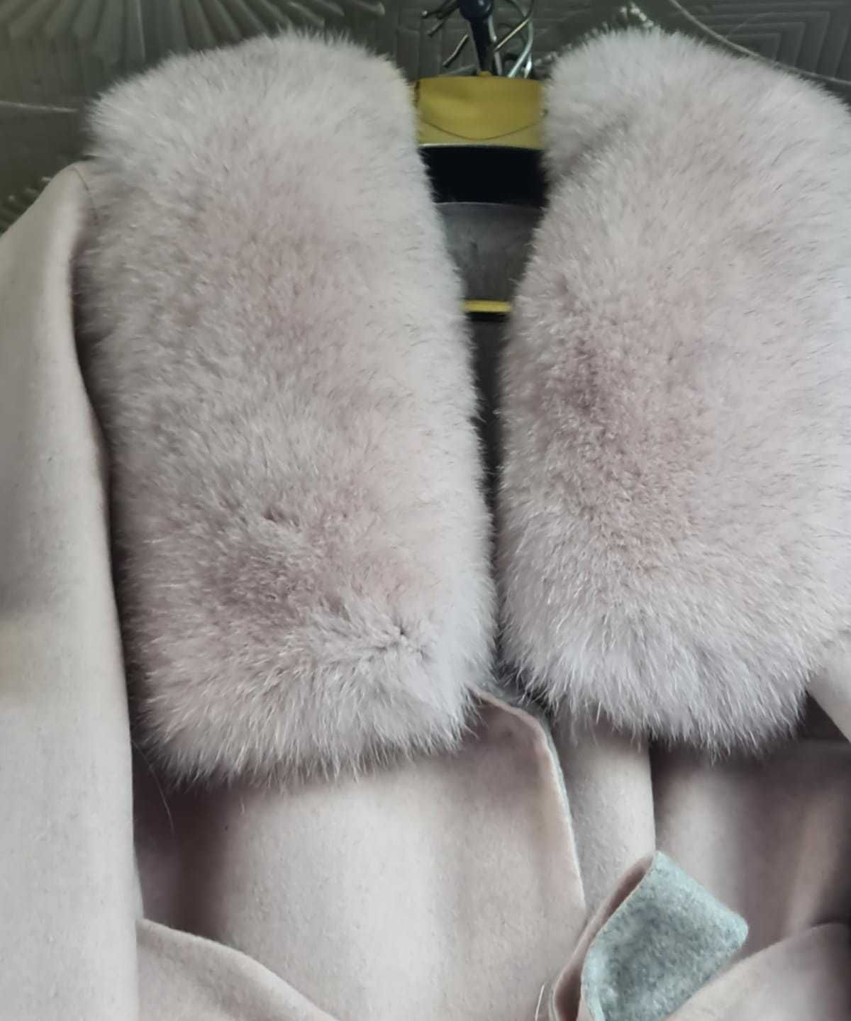 Lux Palton Alpaca blana naturala vulpe roz nou crem negru bej dama