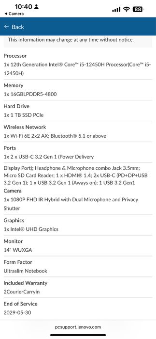 Laptop Lenovo IdeaPad Slim 5 14IAH8 - Type 83BF