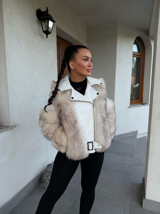 Geaca piele si blana naturala s/m